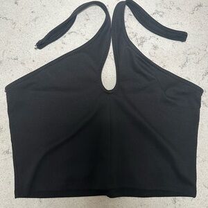 Sparkle & Fade Black Sleeveless Crop Tank Top